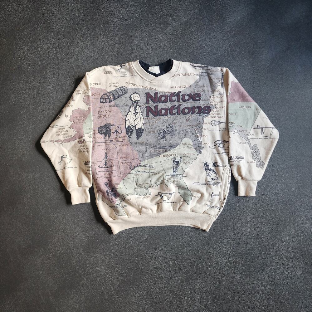 Vintage 90's Art Unlimited Native Nations AOP Sweater Medium